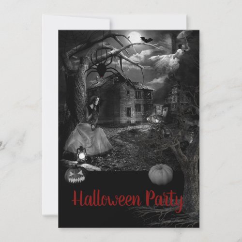Spooky Old Farm Halloween Party Invitation