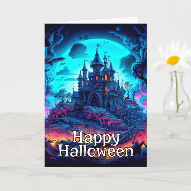 Spooky Old Haunted House | Happy Halloween Card (Small Plant)