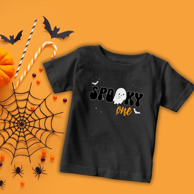 Spooky One 1st Birthday Cute Ghost Baby T-Shirt (Creator Uploaded)