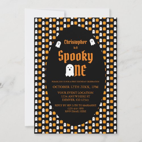 Spooky One 1st Birthday Invitation