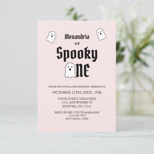 Spooky One 1st Birthday Invitation