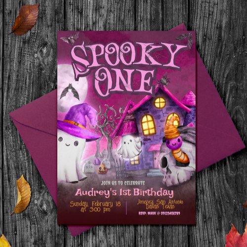 Spooky One - 1st Birthday Invitation