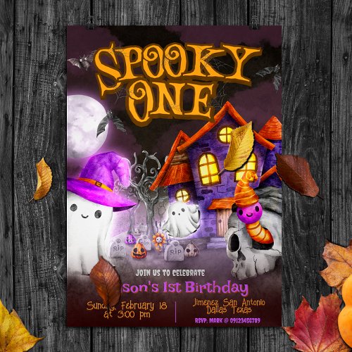 Spooky One _ 1st Birthday Invitation