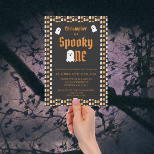 Spooky One 1st Birthday Invitation