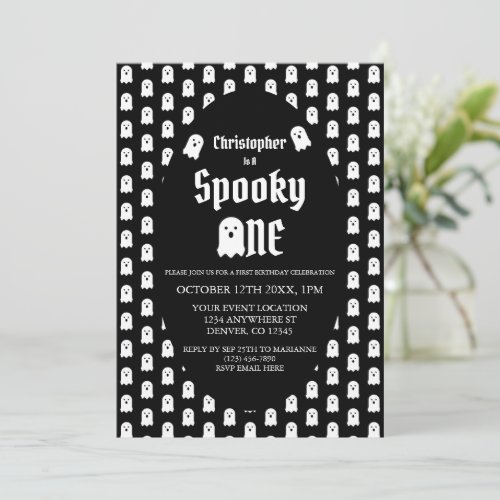 Spooky One 1st Birthday Invitation