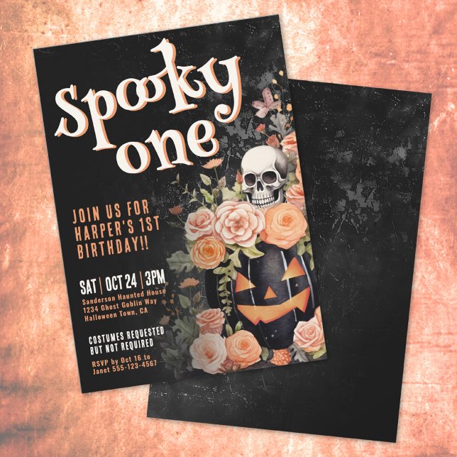 Spooky One 1st Birthday Party Invitation (Spooky One 1st Birthday Party Invitation)