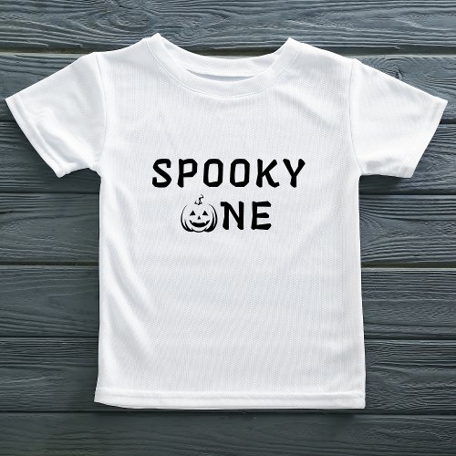 Spooky One 1st Birthday Pumpkin Face  Baby T_Shirt