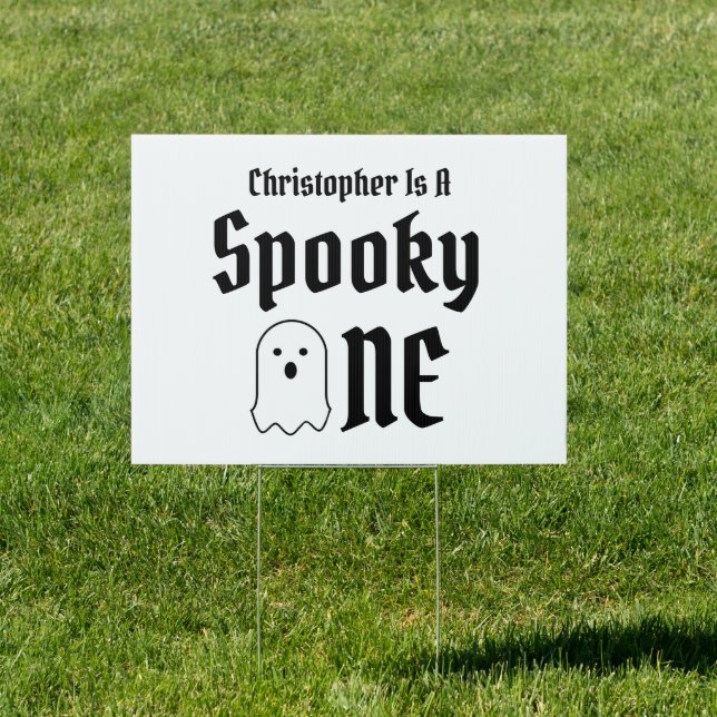 Spooky One 1st Birthday Sign (Insitu)