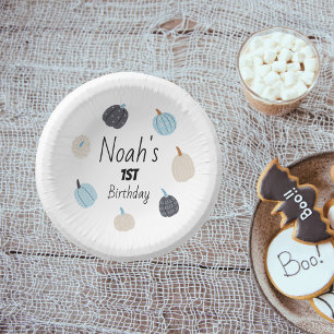 Spooky One 1st Birthday Tableware Blue Pumpkin Paper Bowls