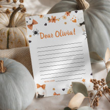 Spooky One 1st Birthday Time Capsule Card