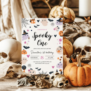 Spooky One Adorable Halloween Birthday Invitation