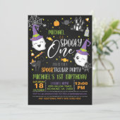 Spooky One Birthday Invitation - Blk (Standing Front)