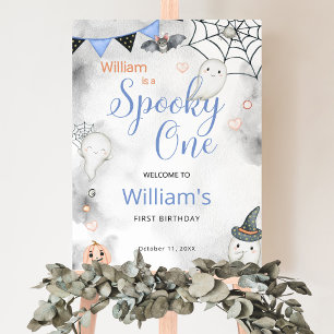 Spooky One Blue Halloween 1st Birthday Welcome Foam Board