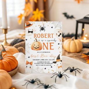 Spooky One Boy First Birthday Invite