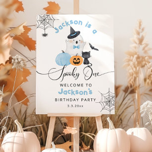 Spooky One boy Halloween Birthday welcome Foam Board