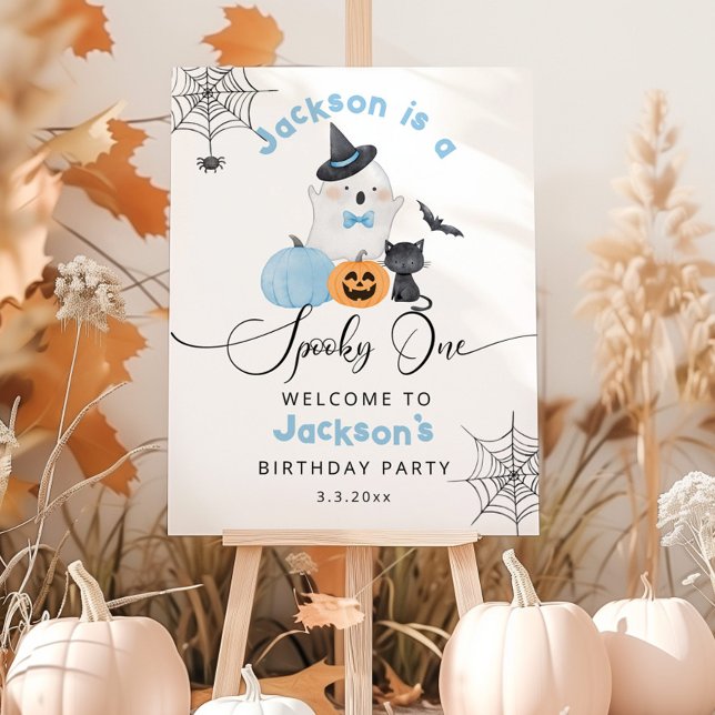 Spooky One boy Halloween Birthday welcome Foam Board (Creator Uploaded)