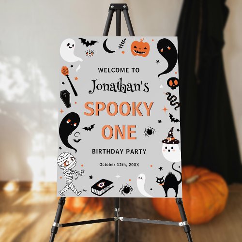 Spooky One Boy Halloween Birthday Welcome Sign
