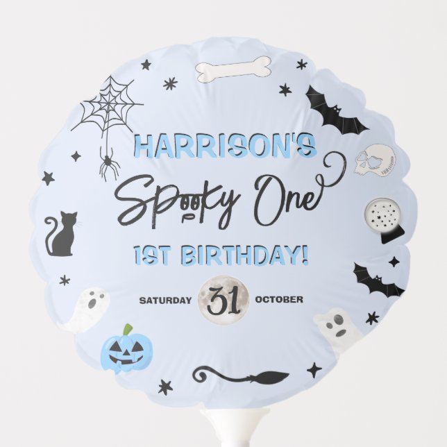 Spooky One! Boys Halloween 1st Birthday Party Balloon (Front)