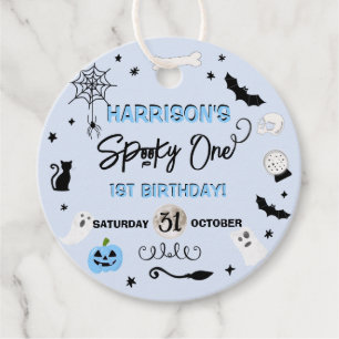 Spooky One! Boys Halloween 1st Birthday Party Favor Tags