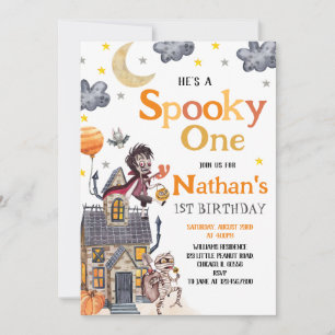 Spooky One Costume Party Halloween Birthday Invitation
