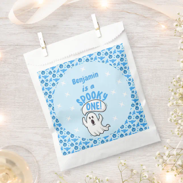 Spooky One Cute Funny Halloween Ghost 1st Birthday Favor Bag | Zazzle