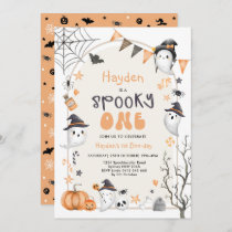 Spooky One Cute Ghost 1st Birthday Party Invitatio Invitation