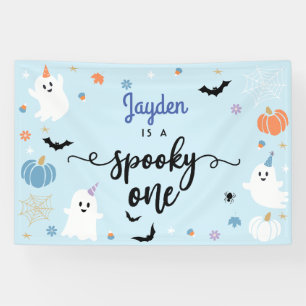 Spooky One Cute Ghost Halloween 1st Birthday Banner