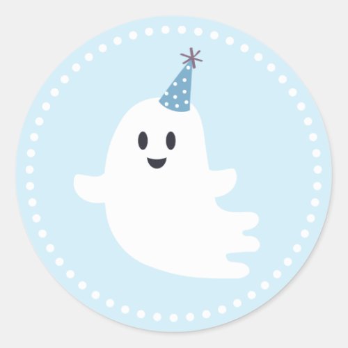 Spooky One Cute Ghost Halloween 1st Birthday Favor Classic Round Sticker