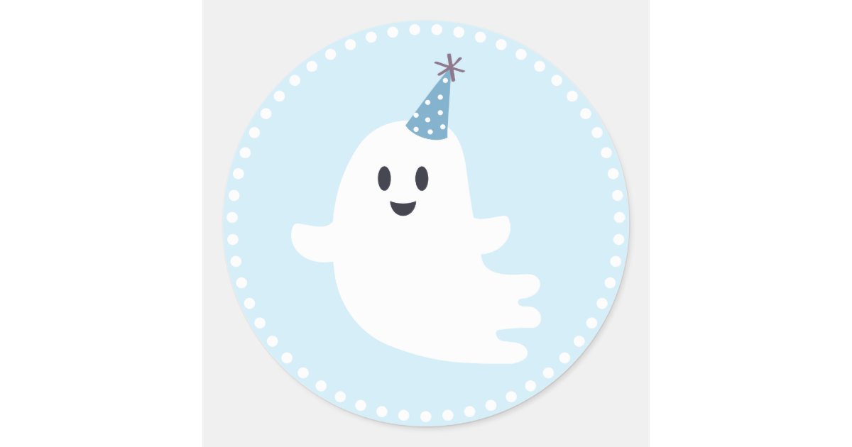 Spooky One Cute Ghost Halloween 1st Birthday Favor Classic Round ...