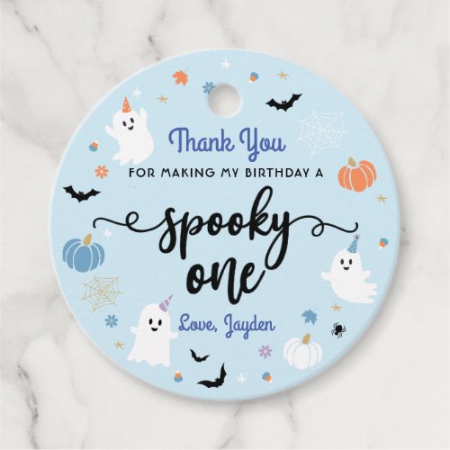 Spooky One Cute Ghost Halloween 1st Birthday Favor Tags