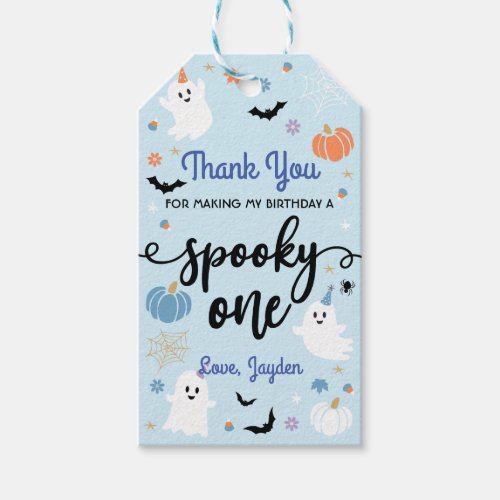 Spooky One Cute Ghost Halloween 1st Birthday Gift Tags