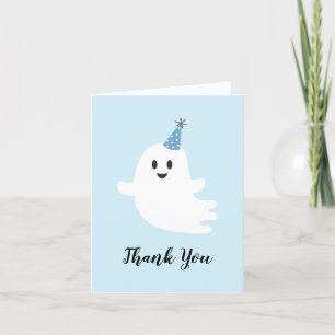 Spooky One Cute Ghost Halloween 1st Birthday Letterpress Thank You Card