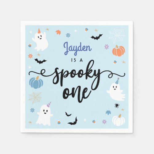 Spooky One Cute Ghost Halloween 1st Birthday Napkins