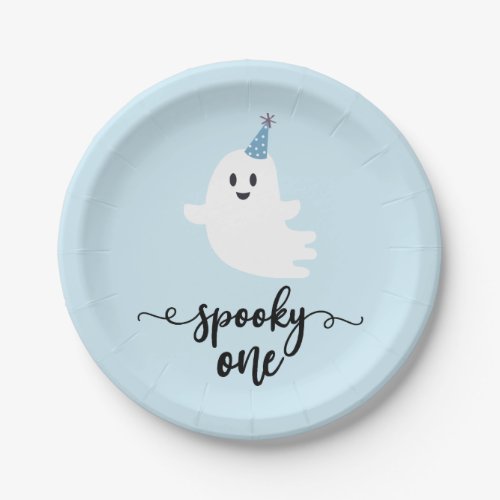 Spooky One Cute Ghost Halloween 1st Birthday Paper Plates