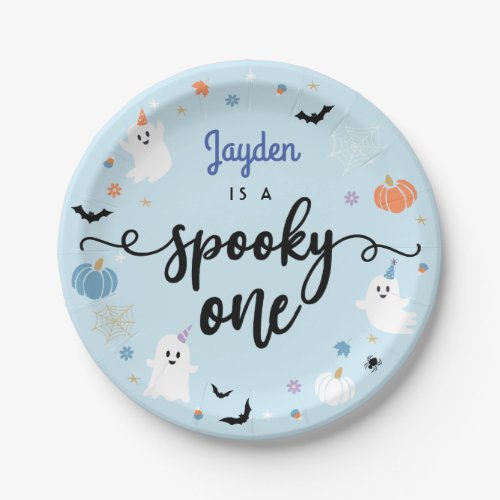 Spooky One Cute Ghost Halloween 1st Birthday Paper Plates