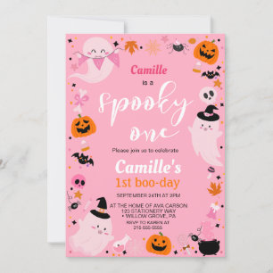 Spooky One cute ghost Halloween Birthday  Invitation
