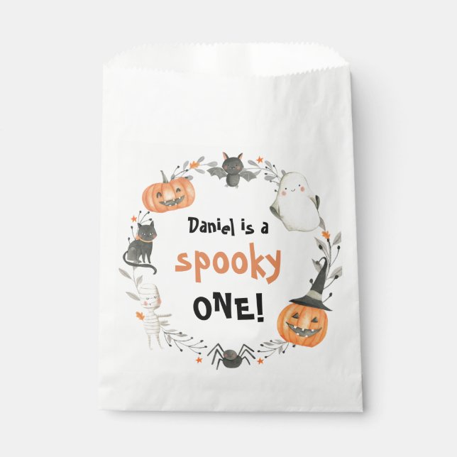 Spooky One Cute Halloween Ghost 1st Birthday Decor Favor Bag (Front)