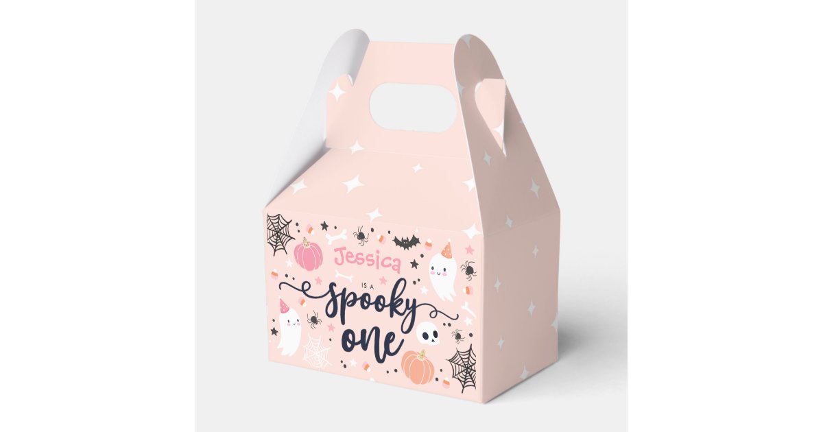 Spooky One Cute Halloween Ghost 1st Birthday Decor Favor Boxes | Zazzle