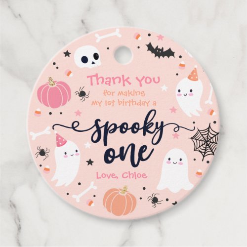 Spooky One Cute Halloween Ghost 1st Birthday Decor Favor Tags