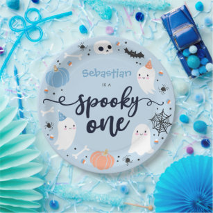 Spooky One Cute Halloween Ghost 1st Birthday Decor Paper Plates