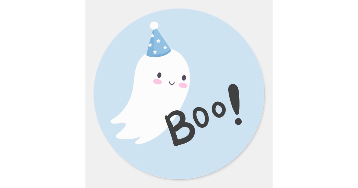 Spooky One Cute Halloween Ghost 1st Birthday Favor Classic Round ...