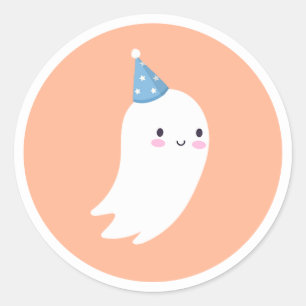 Spooky One Cute Halloween Ghost 1st Birthday Favor Classic Round Sticker