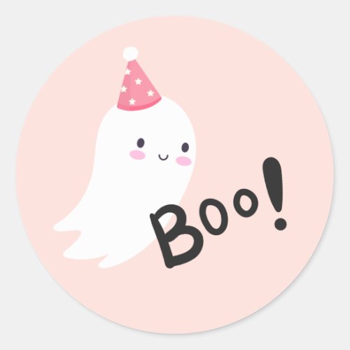 Spooky One Cute Halloween Ghost 1st Birthday Favor Classic Round Sticker