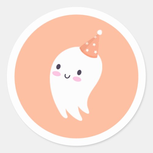Spooky One Cute Halloween Ghost 1st Birthday Favor Classic Round Sticker