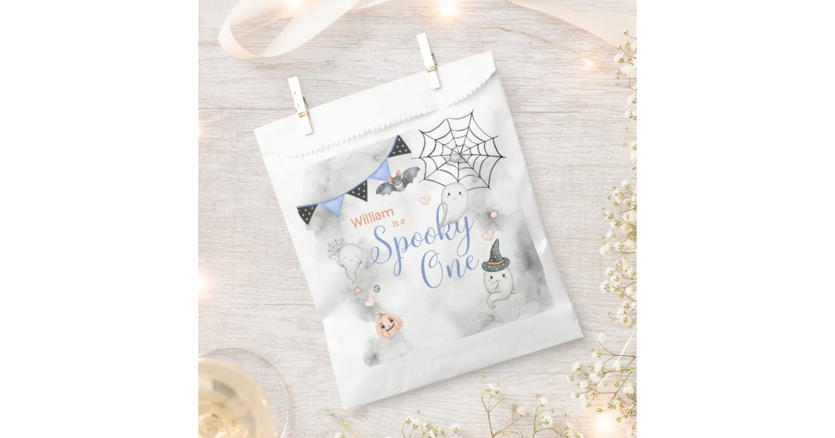 Spooky One Cute Halloween Ghost 1st Birthday Party Favor Bag | Zazzle