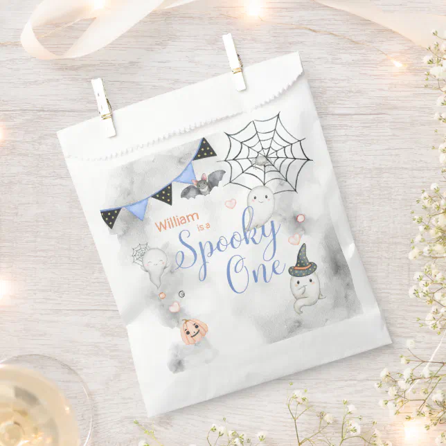 Spooky One Cute Halloween Ghost 1st Birthday Party Favor Bag | Zazzle