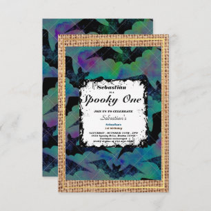 Spooky One Cute Halloween Ghost 1st Birthday Party Invitation