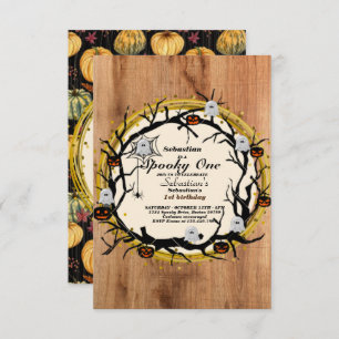 Spooky One Cute Halloween Ghost 1st Birthday Party Invitation