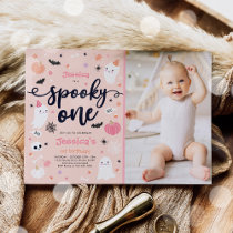 Spooky One Cute Halloween Ghost 1st Birthday Party Invitation