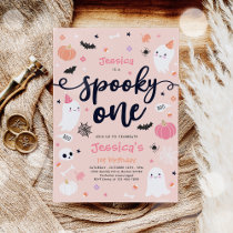 Spooky One Cute Halloween Ghost 1st Birthday Party Invitation